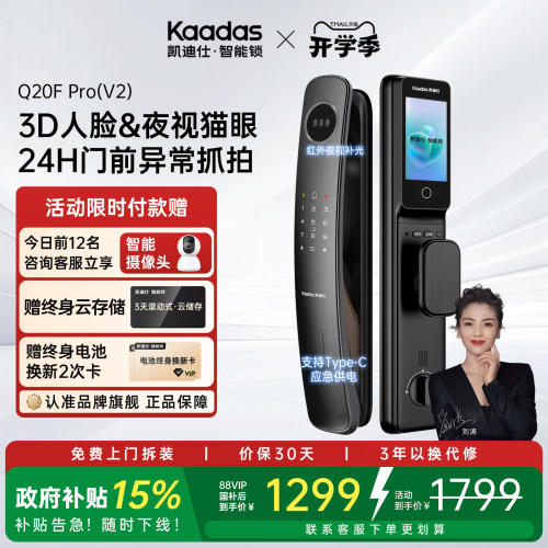 凯迪仕Q20FProV2家用监控智能锁
