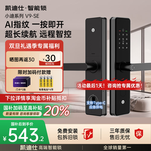 【新品】凯迪仕V9SE智能门锁