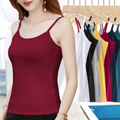 闰月本命年红色背心女内搭纯棉打底衫 夏季 外穿兔年姜黄小吊带上衣