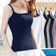 外穿无袖 藏蓝色纯棉基础款 吊带小背心女夏内搭显瘦大码 U型领上衣