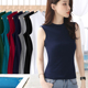 无袖 女装 打底衫 藏蓝色大码 中领立领半高领夏季 女上衣紧身修身 夏装