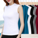 t恤背心女夏季 小中圆立半高领内搭打底衫 螺纹棉质宽坎肩无袖 外穿