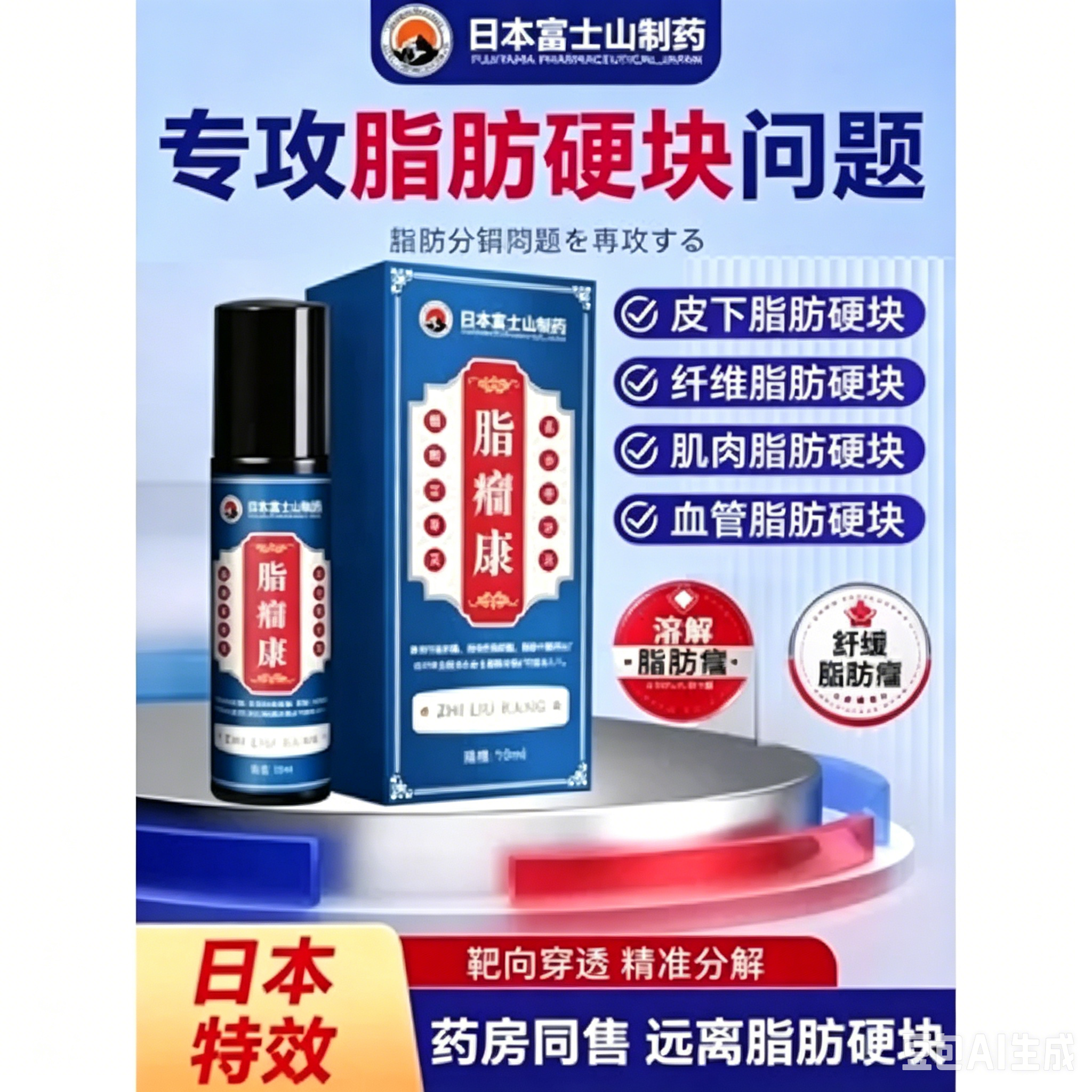 日本脂肪康皮下硬块涂抹膏
