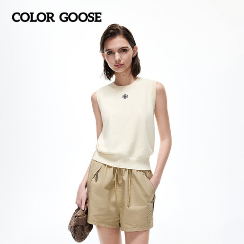 COLORGOOSE春夏女鹅标撞色背心