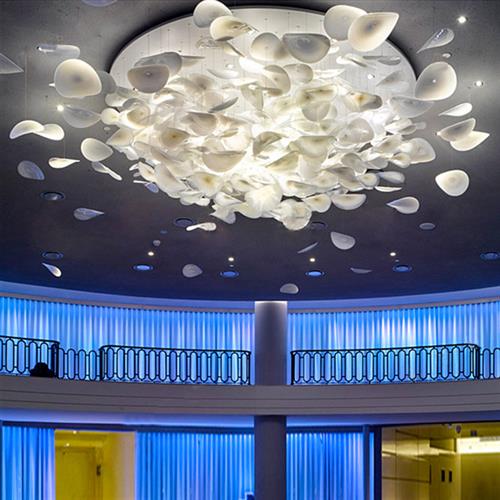 非标工程酒店大堂吊灯大造型灯具个性高透玻璃设计会所售楼部沙盘