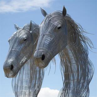 酒店大堂不锈钢马头雕塑大厅装饰艺术售楼处户外大型落地摆件