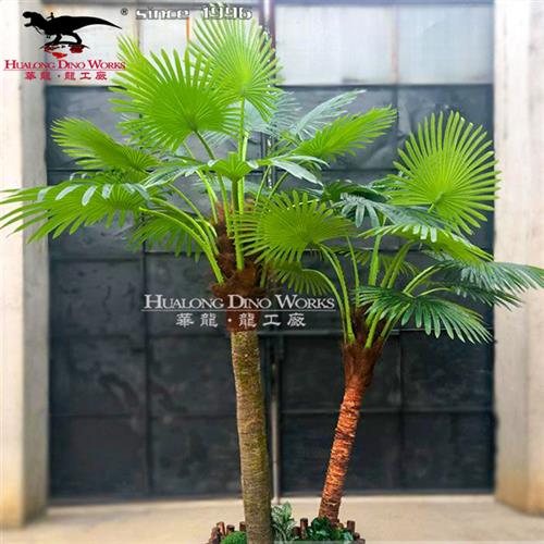 仿真树模型商场造景绿植大型娑罗树芭蕉树藤蔓树叶玻璃钢树干.