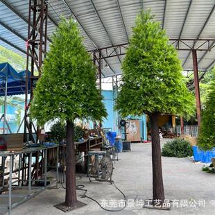 仿真水杉树松树室内外大型装饰景观树人造玻璃钢假树园林造景园艺