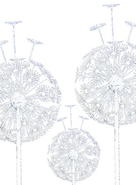 户外草坪铁艺发光蒲公英花朵雕塑不锈钢园林景观美陈装饰品摆件