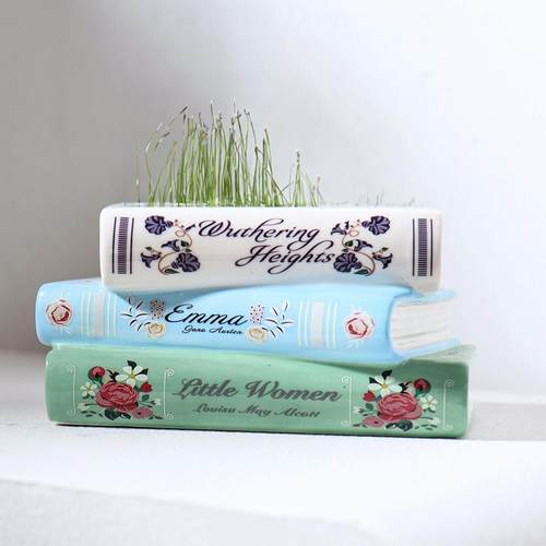 陶瓷书本花瓶陶瓷书本花盆仿真多肉客厅创意花瓶装饰书本陶瓷花盆