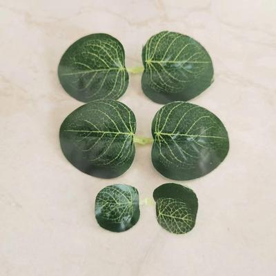 仿真胶布金钱叶大中小号尤加利叶仿真花家居婚庆商场植物装饰绿叶