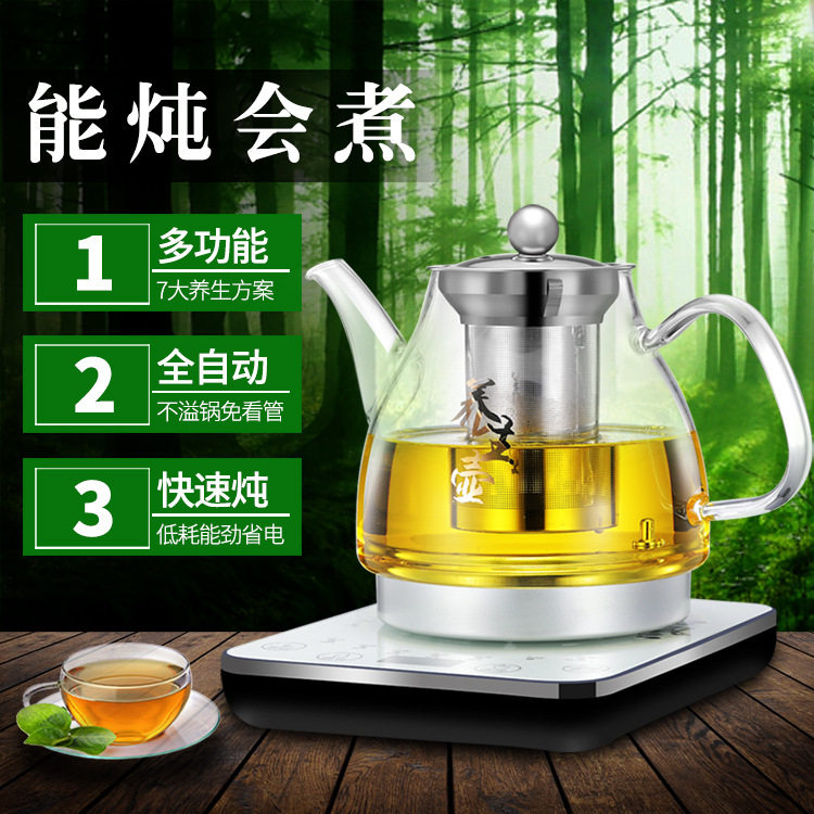 养生壶办公室小型迷你茶壶玻璃烧水壶电热煮锅家用1.2l电加热