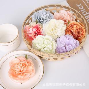 8cm仿真牡丹花头 DIY古装头饰帽饰 摄影道具 婚礼婚庆花墙装饰
