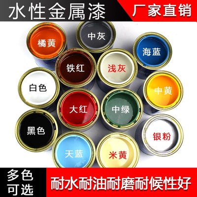 水性金属漆铁护栏防锈漆桶装防腐铁红G色油漆小瓶翻新防水哑光打