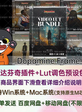 60+电影质感胶片风格节点达芬奇LUT视频调色预设 Dopamine Frame