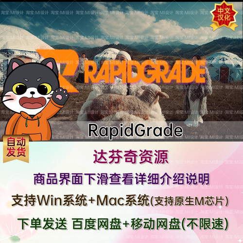 Win中文汉化达芬奇电影风格视频调色插件 Rapidgrade  v1.6.6