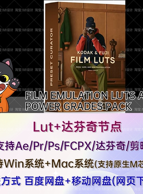 柯达富士胶片lut FILM EMULATION LUTS AND POWER GRADES PACK