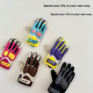 马卡龙机车摩托车手套男女款复古夏季薄透气户外骑行防滑耐磨触屏