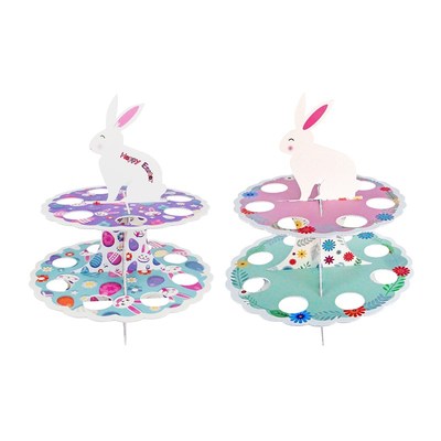 极速2 Layers Ejaster Egg Tray Party Dessert Table Cupcake