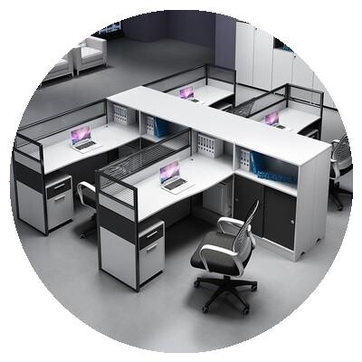 新品职员办公桌椅屏风多人位办公桌C子2/4人位职员桌工位组合财务