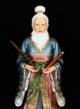 新品树脂封神榜姜子牙桌面摆w件兵祖姜太公姜尚齐太公中式工艺品