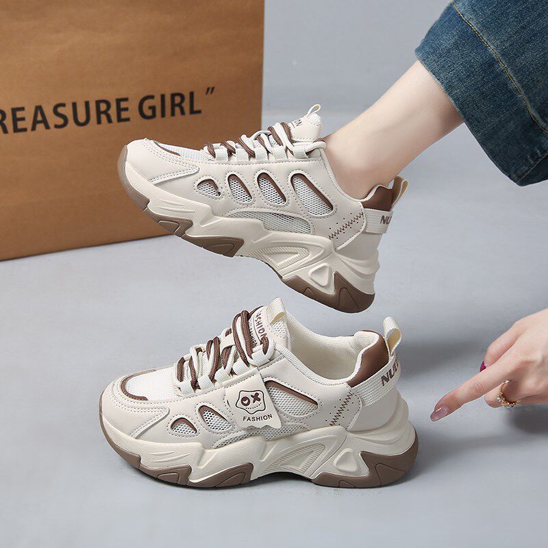 新品单网老爹鞋女鞋2026新款夏季D透气软底轻便运动鞋显脚小防滑