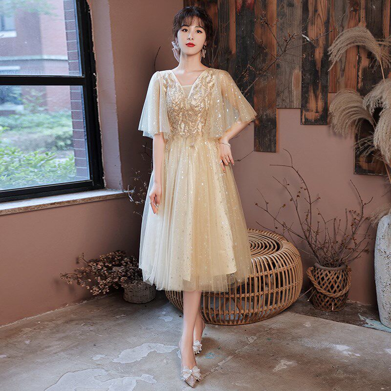 新品大码胖mm晚礼服女200斤遮肉显G瘦小个子宴会气质加肥伴娘服中