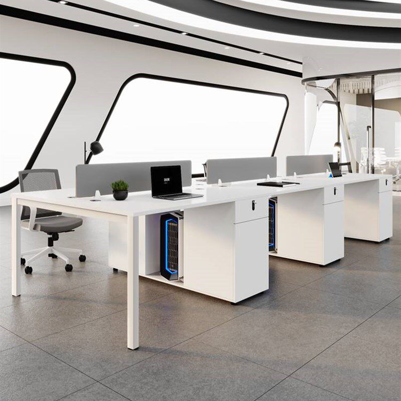新品职员办公桌椅组合白色2人4简约现代K员工位桌办公室屏风办公