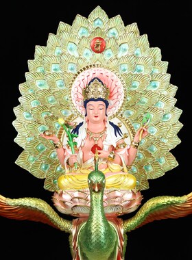 新品新树脂款孔雀明王真武玄武大帝神像居家M工艺品客厅桌面工艺