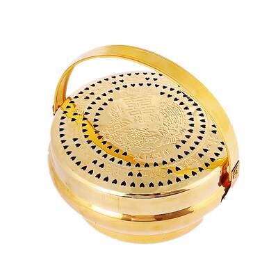 新品传统结e婚庆用品铜火炉新娘陪嫁嫁妆旺夫铜火囱火铳手炉火冲