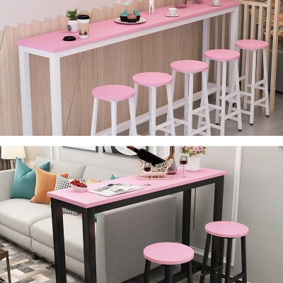 新品靠墙吧台家用l隔断高脚桌长方形简易长条桌奶茶店细餐桌窄桌