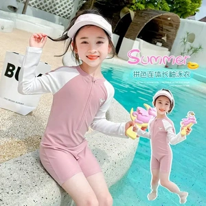 女童防晒速干防走光连体泳衣