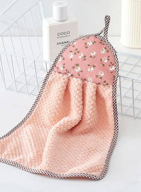 Pendable coral velvet hand towel Dih towel Kitchen towel Di