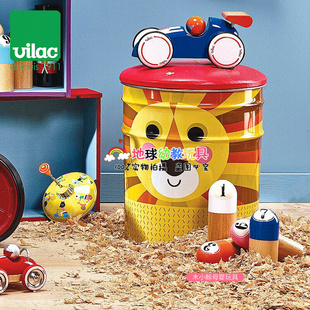法国Vilac储物凳玩具收纳桶宝宝可爱玩具收纳箱多功能小凳子可坐