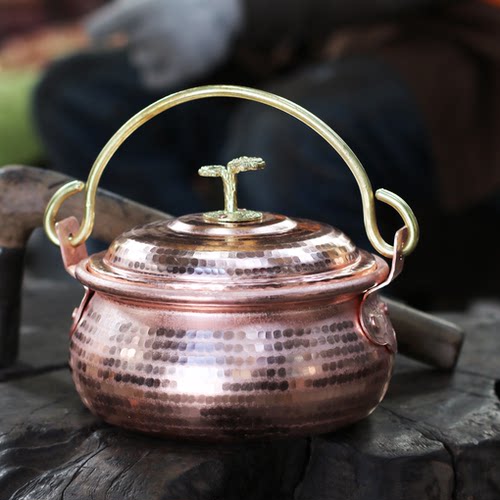 纯铜锣锅洋芋焖饭吊锅云南铜锅铜汤锅老式铜锅洋芋焖饭锅紫铜罗锅