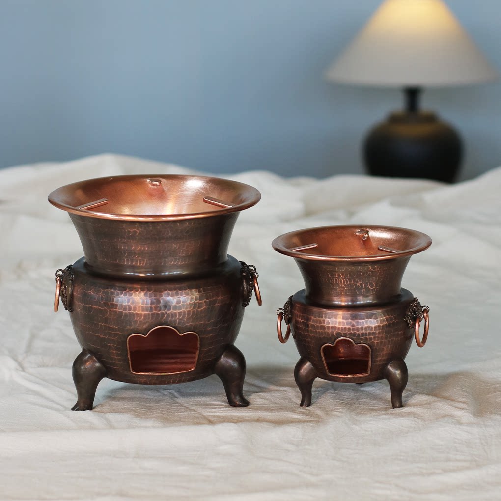 紫铜加厚小炭炉围炉煮茶小火炉取暖烤火烧水多用途家用户外室内