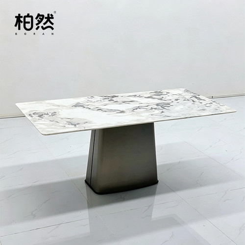 芬迪白意式极简轻奢大理石餐桌