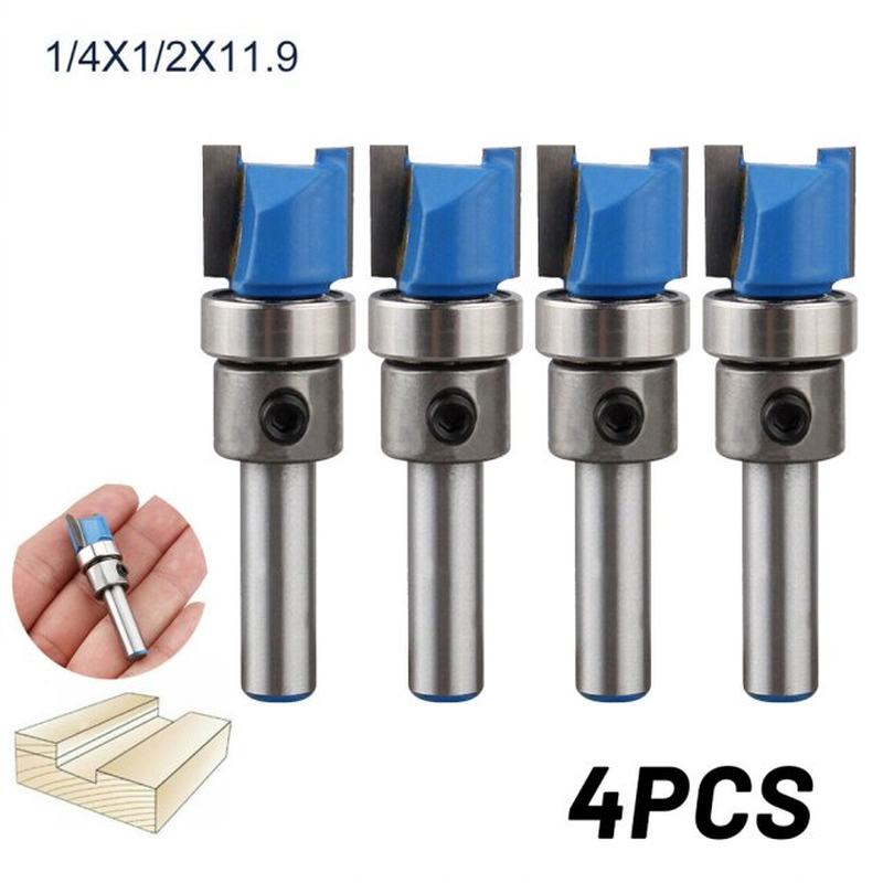 4Pcs 6mm Shank Mortise Template Flush Trim Router Bit 1/2 W