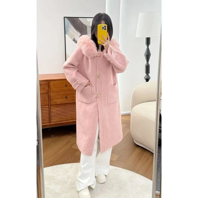 2025秋冬新款双面羊绒大衣女中长款韩版宽松羊毛呢子外套