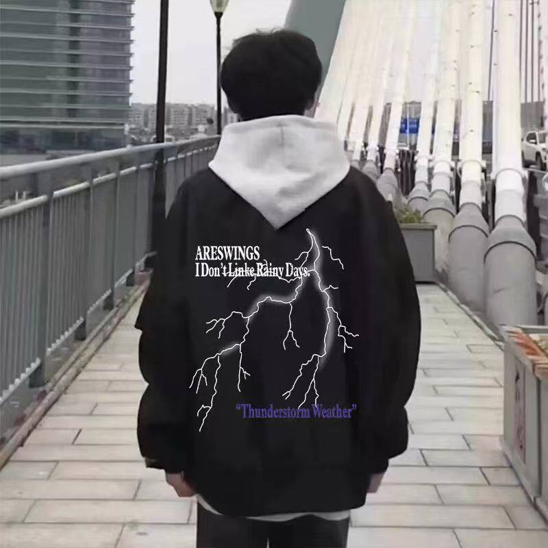 美式飞行员夹克棒球服男秋冬加绒新款高街潮流情侣印花款外套潮牌