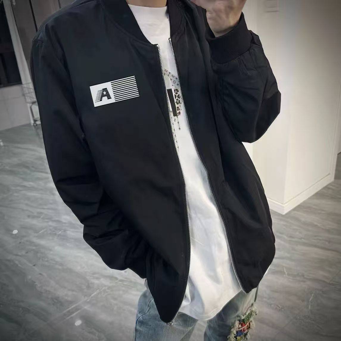 国潮飞行夹克棒球服男春秋设计三防面料新款高街休闲外套潮牌情侣