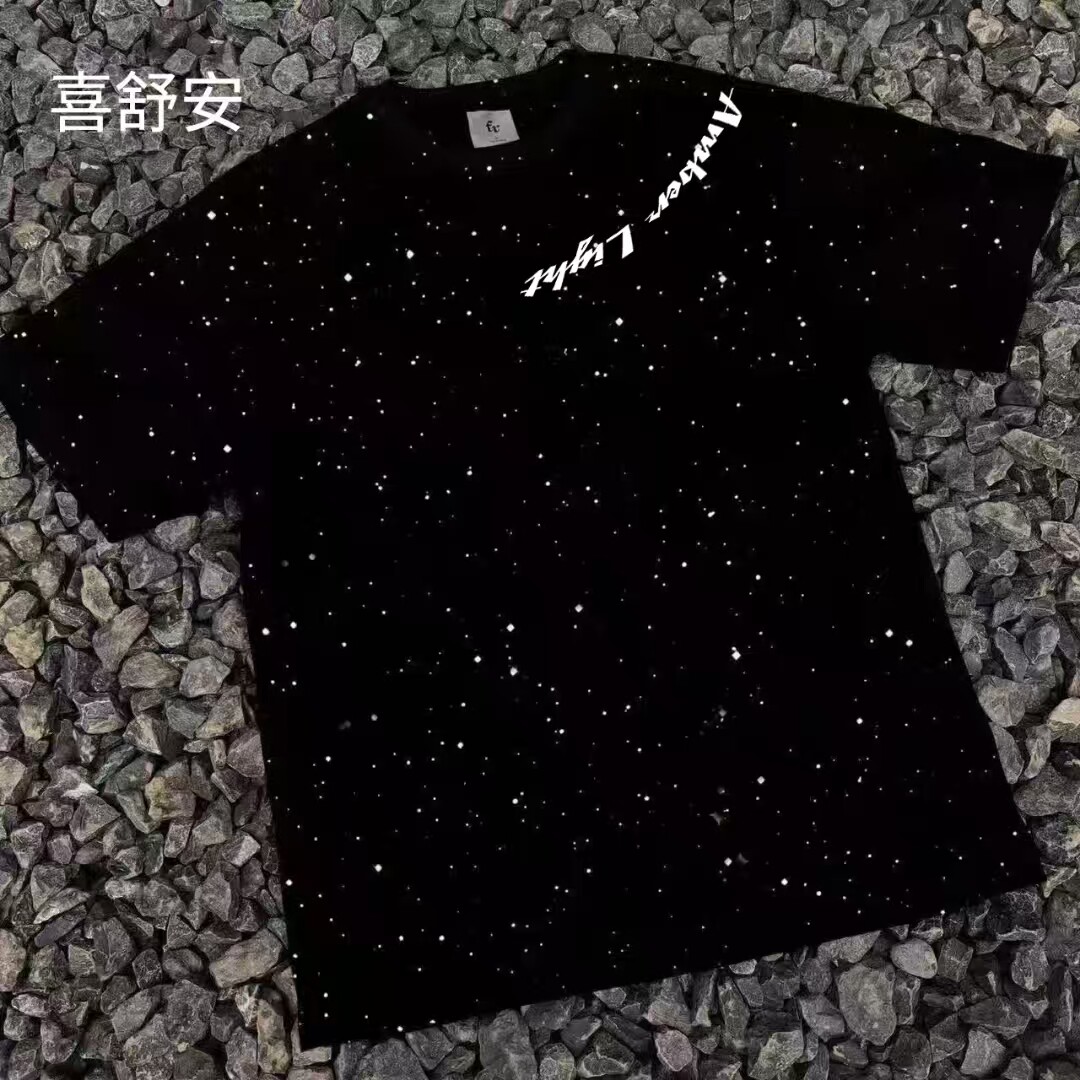 美式轻奢满天星重磅短袖T恤男图片