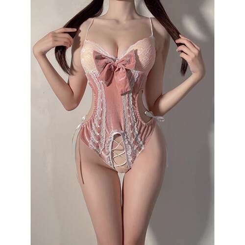 夏季性感蕾丝透视深V连体衣