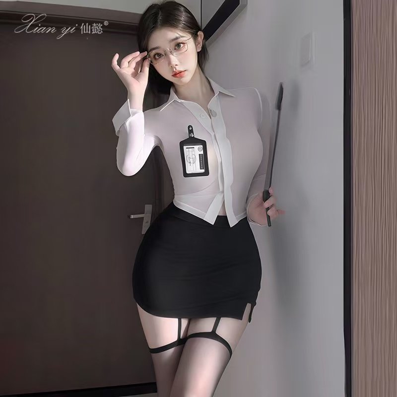 性感老师OL秘书装趣味可爱纯睡裙