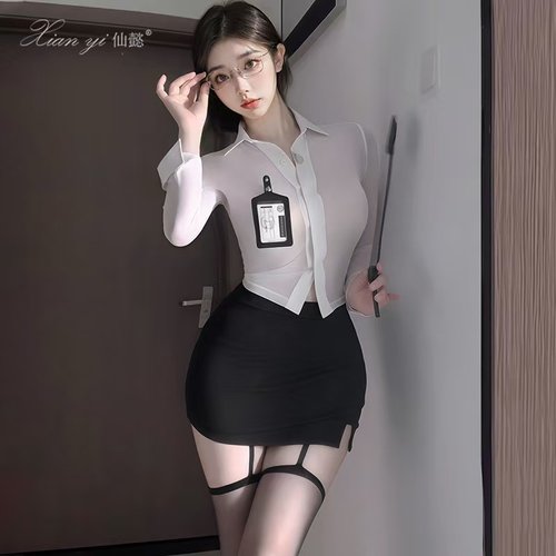 性感老师OL秘书装趣味可爱纯睡裙
