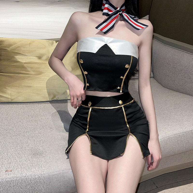 空姐制服用品夜店透露背诱惑套装