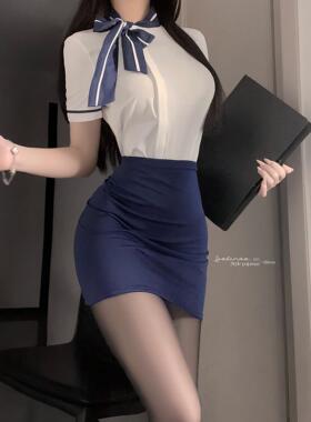 IFELINSE性感空姐制服秘书套装女cos诱惑内衣情调趣套装纯欲睡裙
