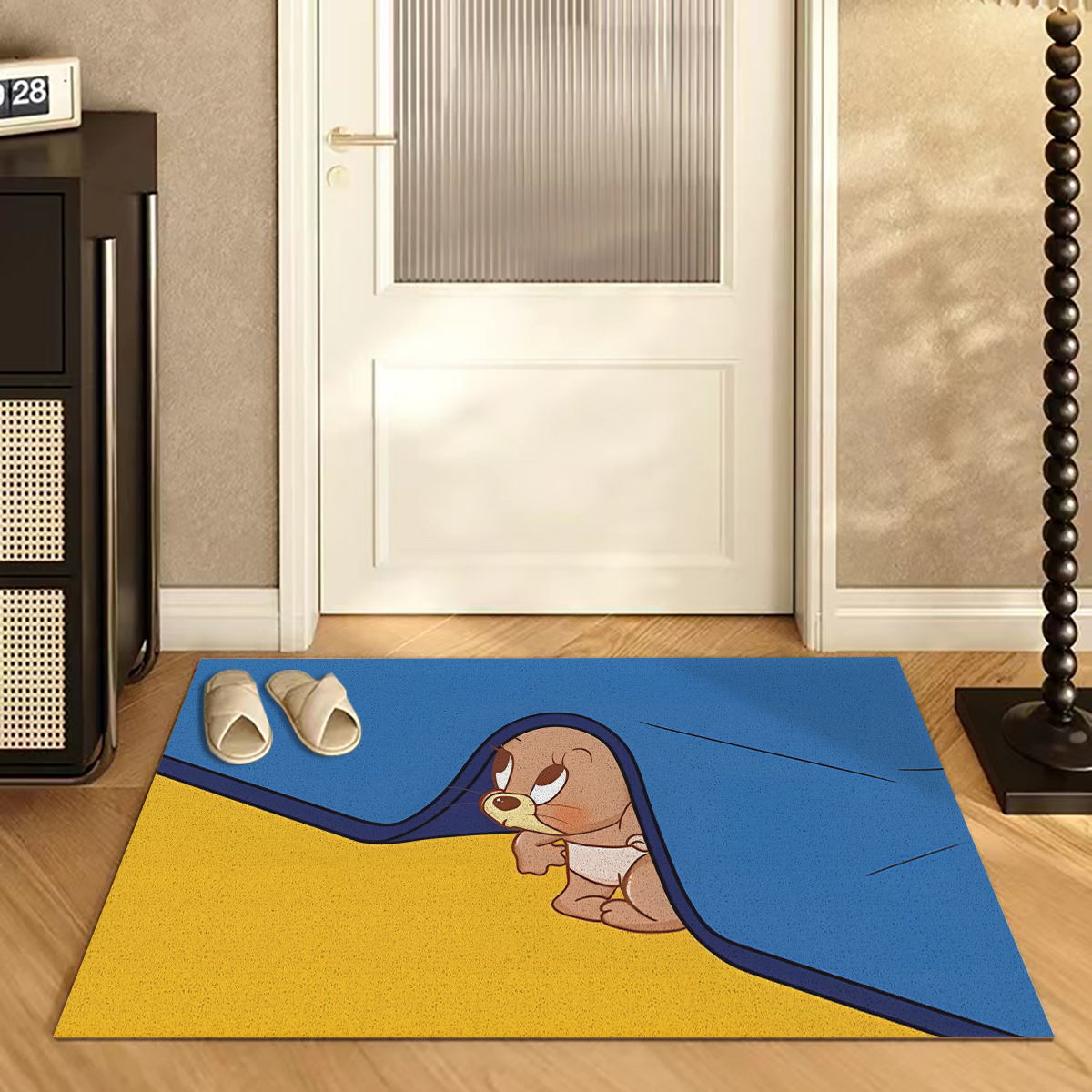 猫和老鼠丝圈入户门内地垫趣味耐磨蹭土玄关防滑脚垫进门家用地毯