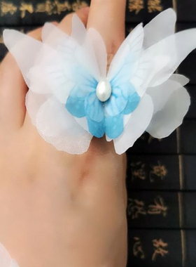 高级感奢华超仙复古风蝴蝶开口戒指森系仙女甜美气质文艺舞蹈指环