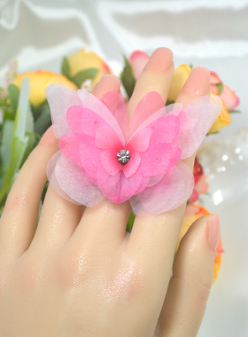 宫廷蝴蝶开口戒指古风舞蹈指环甜美汉服z新中式小众设计手工高级